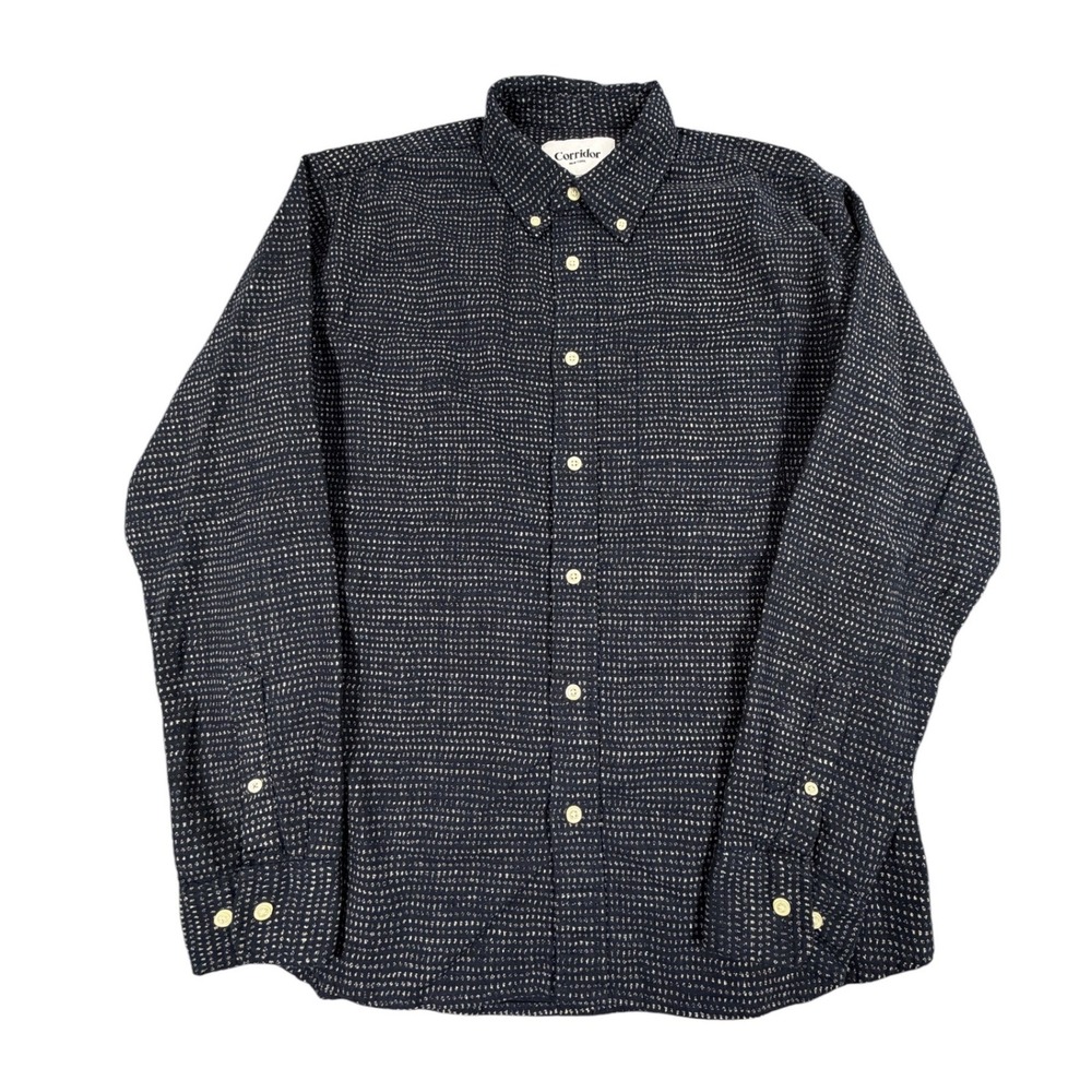 Corridor New York Mens Japanese Dot Cotton Long Sleeve Shirt Size Medium
